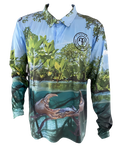 Fishing Shirt Muddy madness, lightweight polyester stretch blend.