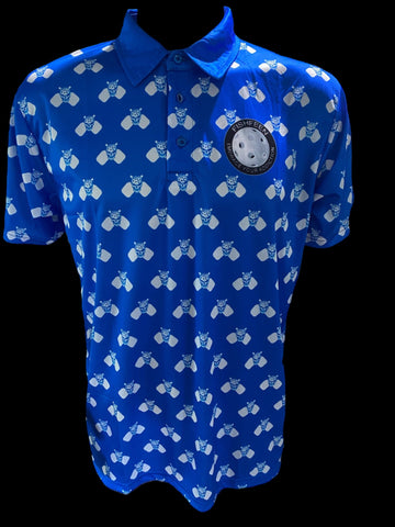 Blue Pickleball Polo Shirt